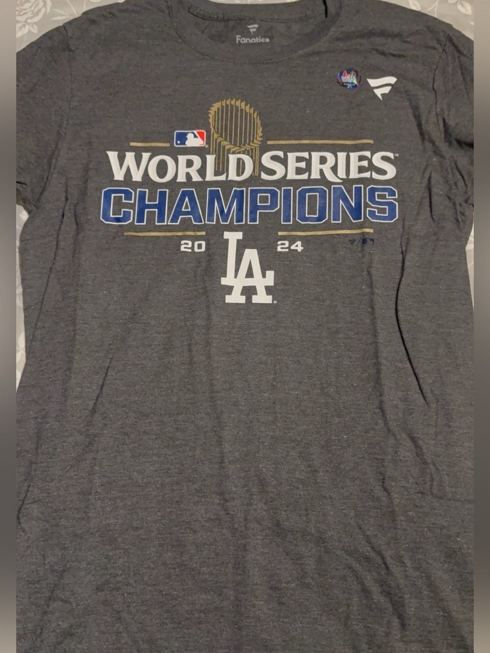 Fanatics Los Angeles Dodgers 2024 World Series Champions Gray T-Shirt